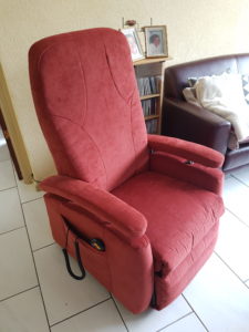 sta-op stoel nieuwe bekleding